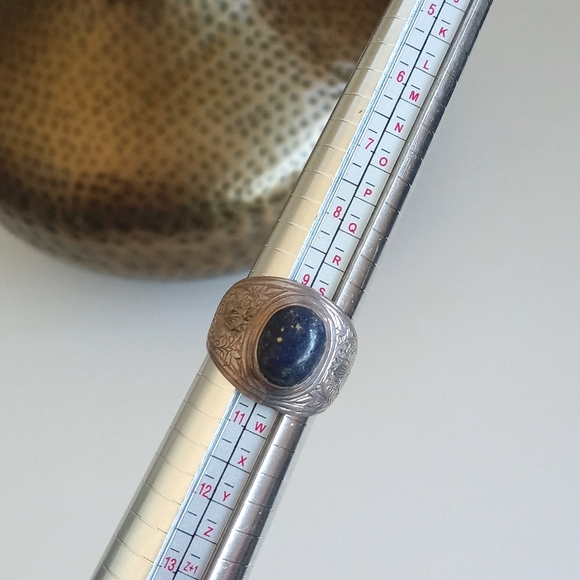 Antique Vintage 925 Sterling Silver w Blue Dumortierite Ring 10 - Picture 16 of 16